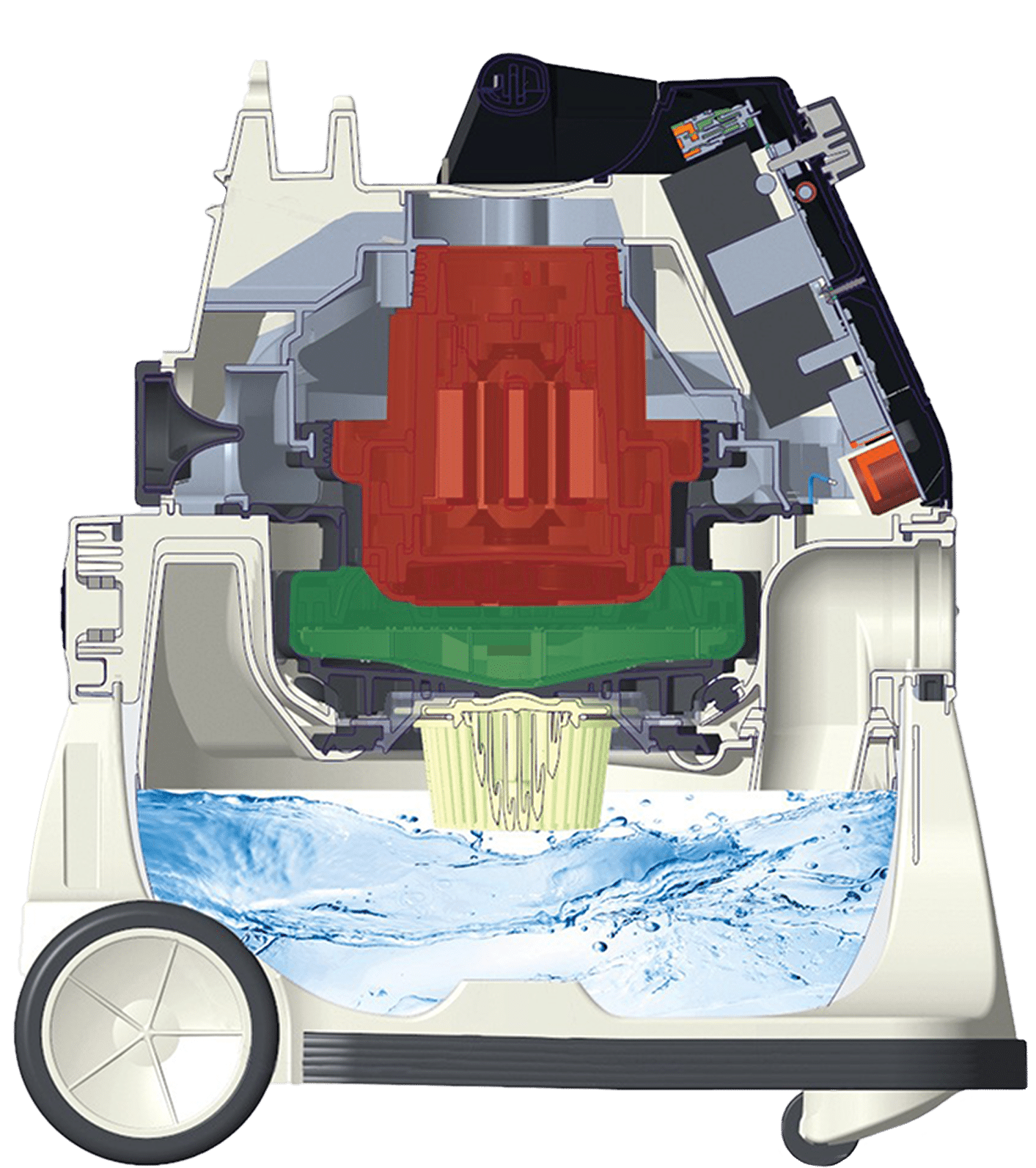 Der Delphin Wasserstaubsauger hat 10 Jahre Garantie auf Motor und Elektronik.